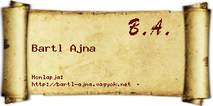 Bartl Ajna névjegykártya